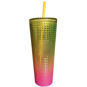 Starbucks 2022 Sunset Yellow And Pink 24oz Studded Cup Tumbler